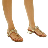 Sandales à bijoux couleur platine Giuliana