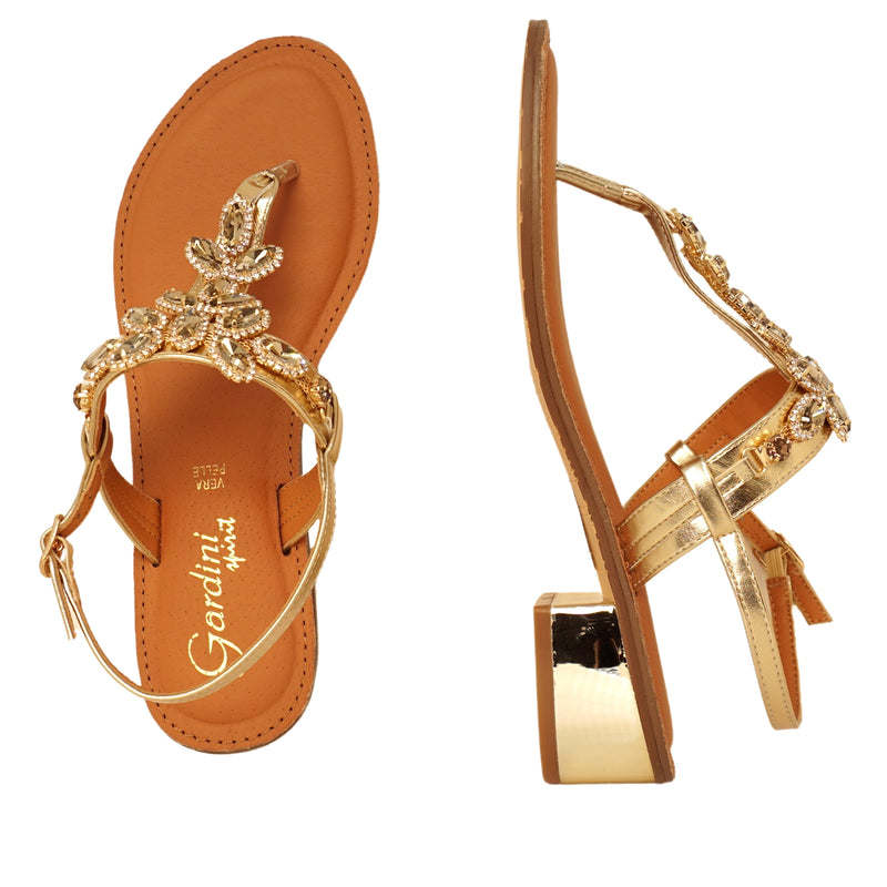 Sandales à bijoux couleur platine Giuliana